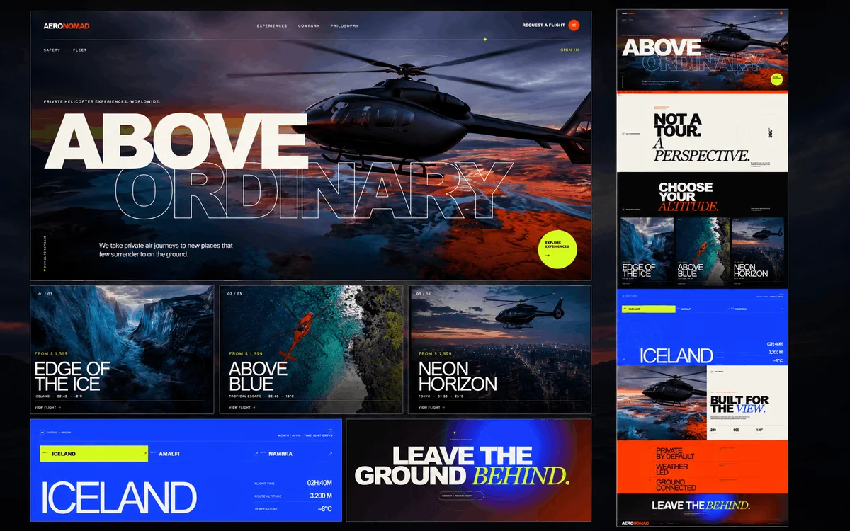 AERONOMAD private helicopter experience promo website